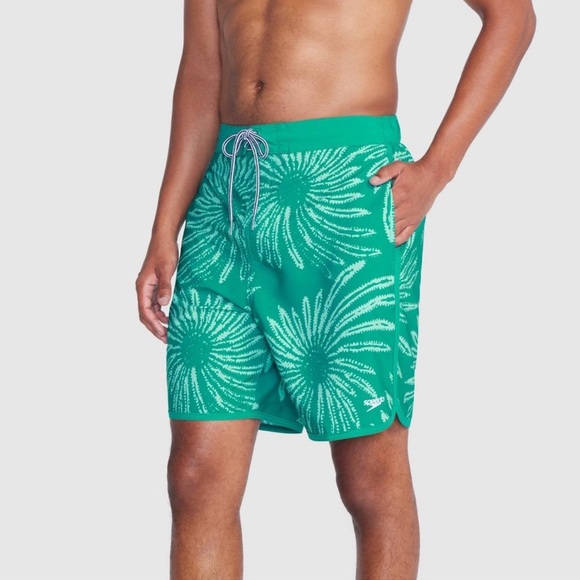 Speedo Men's 7" Floral Print E-board Shorts - Green Xxl - Picture 4 of 10